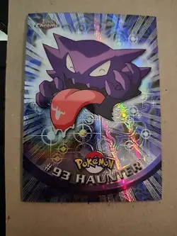 1999 Topps Pokemon TV Animation Haunter #93 Rainbow Foil Holo Card LP - Image 1