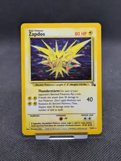 Zapdos 15/62 Pokemon Card Fossil Holo Rare WOTC NM - Image 1