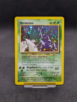 Pokemon Card Heracross 6/111 Neo Genesis Set Holo Rare WOTC 🍥 SWIRL LP-NM - Image 1