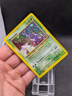 Pokemon Card Heracross 6/111 Neo Genesis Set Holo Rare WOTC 🍥 SWIRL LP-NM - Image 2