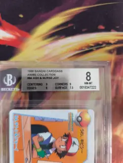 Pokemon Card Japanese Carddass Vending Anime BGS Beckett 8 Ash Nurse Joy #84 - Image 4