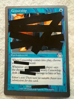 MTG - Censorship - LP - Unglued #15 - Uncommon - EN - REG - Image 1