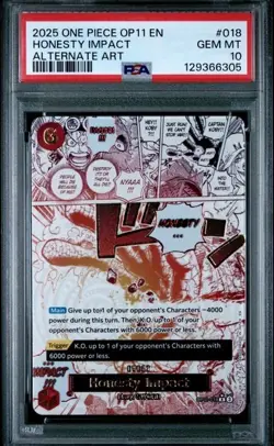 One Piece TCG CCG OP11-018 HONESTY IMPACT Fist of Divine Speed ALT ART EN PSA 10 - Image 1