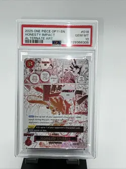 One Piece TCG CCG OP11-018 HONESTY IMPACT Fist of Divine Speed ALT ART EN PSA 10 - Image 3