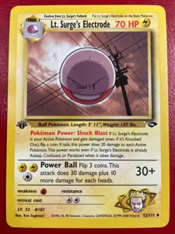 Lt. Surge's Electrode 52/132 Gym Challenge Regular First Edition Pokemon Card - Image 1