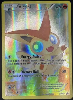 Pokemon TCG Victini Full Art Holo XY Promo XY117 LP - Image 1