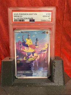 2025 Pokemon White Flare #133 Mienfoo PSA 10 Gem Mint Art Rare - Image 1