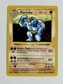 Machoke 1999 Pokemon Game Shadowless Base Set #34/102 * Near Mint - Image 1