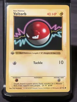Voltorb 67/102 (1st Edition Shadowless Base Set) 1999 Pokemon TCG LP/NM - Image 1