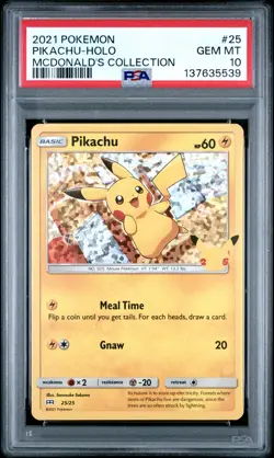 2021 POKEMON MCDONALD'S COLL #25 PIKACHU-HOLO PSA 10 - Image 1