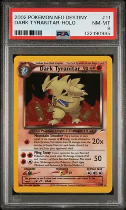 Pokemon Dark Tyranitar Neo Destiny Holo Rare 11/105 PSA 8 NM-MT English WOTC - Image 1