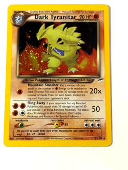 Dark Tyranitar Neo Destiny Holo Rare 11/105 Unlimited MP/HP Pokemon SWIRL Card - Image 1