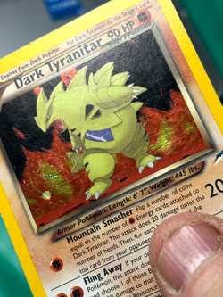 Dark Tyranitar Neo Destiny Holo Rare 11/105 Unlimited MP/HP Pokemon SWIRL Card - Image 3
