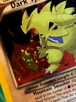 Dark Tyranitar Neo Destiny Holo Rare 11/105 Unlimited MP/HP Pokemon SWIRL Card - Image 4