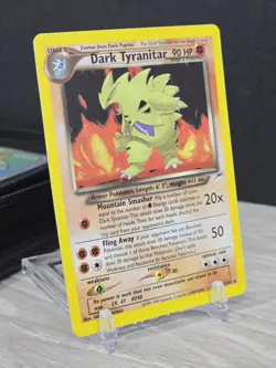 Pokemon Card TCG Dark Tyranitar Neo Destiny Holo Rare 2000 Vintage 11/105 Swirl - Image 1