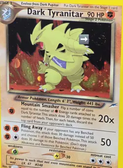 Pokemon Card TCG Dark Tyranitar Neo Destiny Holo Rare 2000 Vintage 11/105 Swirl - Image 5