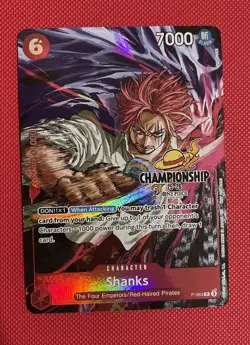 One Piece TCG Shanks P-083 CS CHAMPIONSHIP EVENT PACK FINALIST TEXTURED 25-26 - Image 1