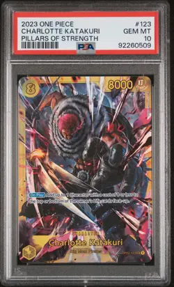 2023 One Piece TCG Pillars Of Strength Charlotte Katakuri Sec Op03-123 PSA 10 - Image 1