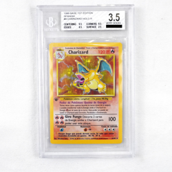 1999 Pokemon Base Set 1st Edition Charizard in Spanish Holo Card Beckett 3.5 - Image 1