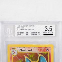 1999 Pokemon Base Set 1st Edition Charizard in Spanish Holo Card Beckett 3.5 - Image 3