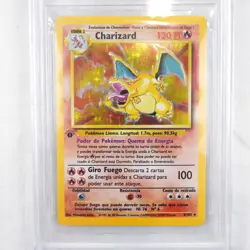 1999 Pokemon Base Set 1st Edition Charizard in Spanish Holo Card Beckett 3.5 - Image 4