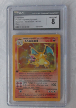 Pokemon Base Set Charizard 1st Edition Holo SPANISH CGC 8 NM/Mint - Image 1