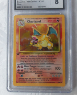 Pokemon Base Set Charizard 1st Edition Holo SPANISH CGC 8 NM/Mint - Image 2