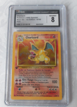 Pokemon Base Set Charizard 1st Edition Holo SPANISH CGC 8 NM/Mint - Image 4