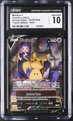 Mimikyu V TG16/TG30 Pokemon Sword & Shield Brilliant Stars CGC Gem Mint 10 - Image 1