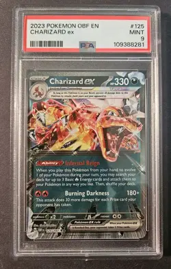 Pokemon 2023 Obsidian Flames Charizard EX Holo Rare Card 125/197 PSA 9 Mint - Image 1