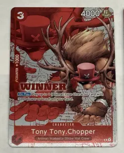 2024 One Piece Tony Tony Chopper Winner OP04-010 Promotional Card Foil English - Image 1