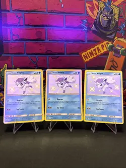 Pokemon TCG Alolan Vulpix SV8/SV94 Hidden Fates Shiny Vault NM Con. Lot Of 3 - Image 1