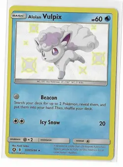 Alolan Vulpix SV8/SV94 Pokemon Hidden Fates: Shiny Vault Baby Shiny Holo NM - Image 1