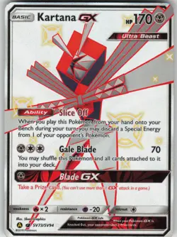 Pokemon TCG Kartana GX Shiny Holo Rare Hidden Fates: Shiny Vault SV73/SV94 - Image 1