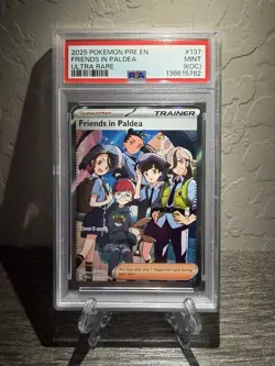 2025 Pokemon PRE EN Ultra Rare #137 Friends in Paldea PSA 9 (OC) - Image 1