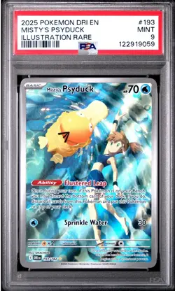 Pokemon Misty's Psyduck Sv10 Holo Illustration Rare 193/182 PSA 9 - Image 1