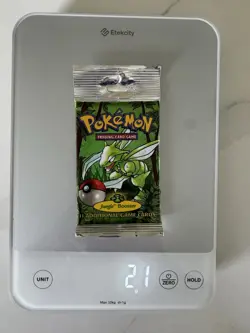 Jungle Booster Pack Long Crimp - Scyther Art - Sealed Pokemon - Heavy 21g NM!! - Image 1