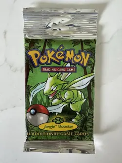 Jungle Booster Pack Long Crimp - Scyther Art - Sealed Pokemon - Heavy 21g NM!! - Image 2