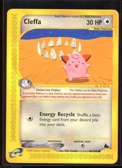 Cleffa Common 48/144 NM/NM- E Series Skyridge Pokemon - Image 1