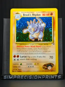 Pokemon TCG Brock's Rhydon 002/132 Gym Heroes Holo w/Swirl - Image 1
