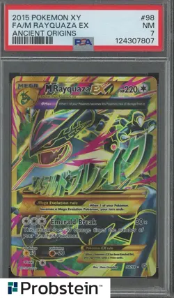2015 Pokemon XY Ancient Origins #98 FA M Rayquaza EX PSA 7 NM - Image 1