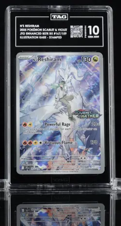 N's Reshiram 167/159 Pokemon Journey Together Stamped TAG 10 - Image 1