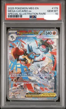 Pokemon Mega Lucario SIR EX 179/132 PSA 10 Mega Evolution *READ DESCRIPTION* - Image 1