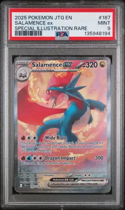 Pokemon Salamence ex 187/159 Sv09: Journey Together Alternate Art Holo PSA 9 - Image 1