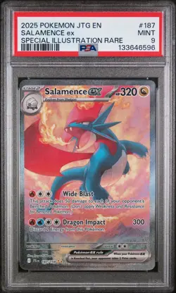 Pokemon Salamence ex 187/159 Sv09: Journey Together Holo PSA 9 - Image 1