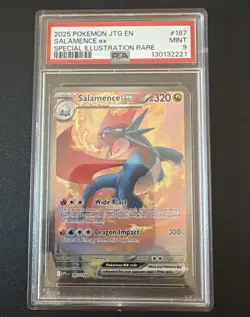 PSA 9 Pokemon Salamence ex SIR 187/159 Sv09: Journey Together Holo MINT - Image 1