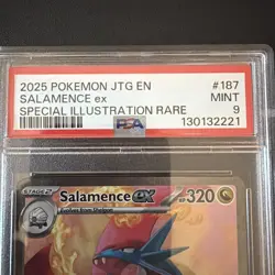 PSA 9 Pokemon Salamence ex SIR 187/159 Sv09: Journey Together Holo MINT - Image 2