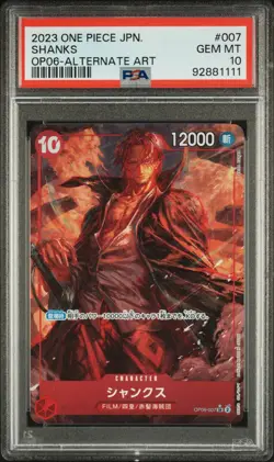 One Piece TCG Shanks OP06-007 Wings of the Captain Foil PSA 10 Alt Art - Image 1