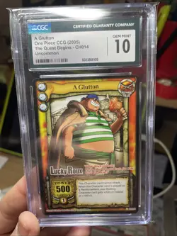 One Piece SIR A GLUTTON! CH014, 2006 CCG Non Holo CARD Gem Mint CGC 10 Uncommon - Image 2