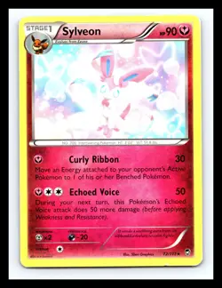 💥 Sylveon 72/111 Pokemon Card Regular Non Holo Rare XY Furious Fists - Image 1